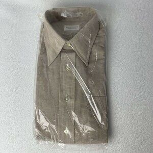 Norman Shirtmakers Men’s 16/33 Beige Khaki Button up Shirt NIP New Vintage